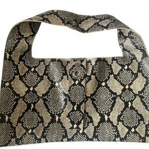 The New Studio Black and Cream Snake Print Women's Bag